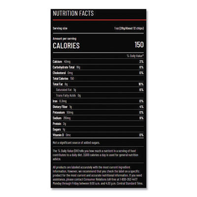 Nacho Cheese Tortilla Chips, 1.75 Oz Bag, 64/Carton