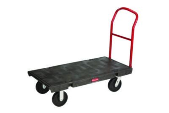 Platform Truck With 8" Polyolefin Casters, 2,000 Lb Capacity, 30 x 60 x 7, Black