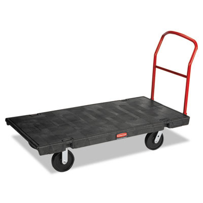 Platform Truck With 8" Polyolefin Casters, 2,000 Lb Capacity, 30 x 60 x 7, Black