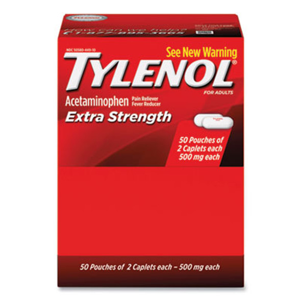 Extra Strength Caplets, Two-Pack, 50 Packs/Box