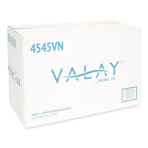 Valay Interfolded Napkins, 1-Ply, White, 6.5 X 8.25, 6,000/Carton