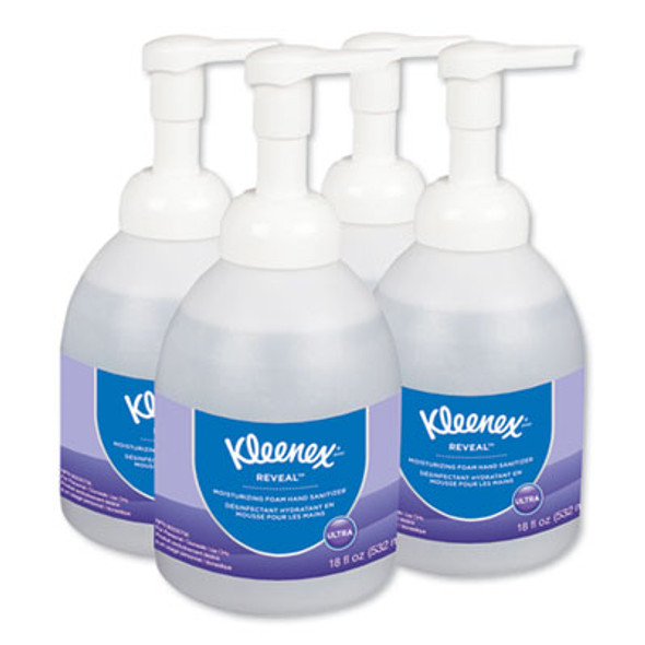 Reveal Ultra Moisturizing Foam Hand Sanitizer, 18 Oz Bottle, Fragrance-Free, 4/Carton