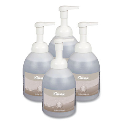 Alcohol-Free Foam Hand Sanitizer, 18 Oz Pump Bottle, Fragrance-Free, 4/Carton
