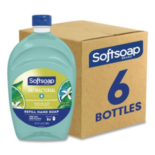 Antibacterial Liquid Hand Soap Refill, Fresh Scent, 50 Oz, Green, 6/Carton