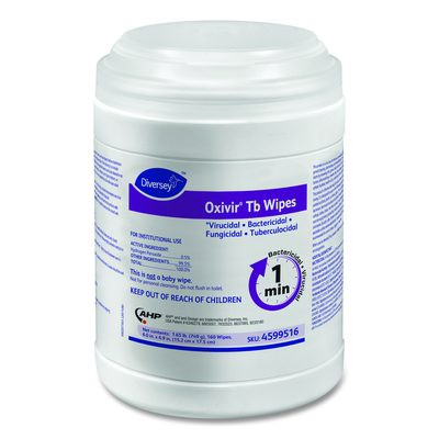 Oxivir Tb Disinfectant Wipes, 7 x 6, White, 160/Canister, 12 Canisters/Carton