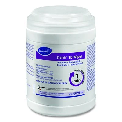 Oxivir Tb Disinfectant Wipes, 7 x 6, White, 160/Canister, 12 Canisters/Carton