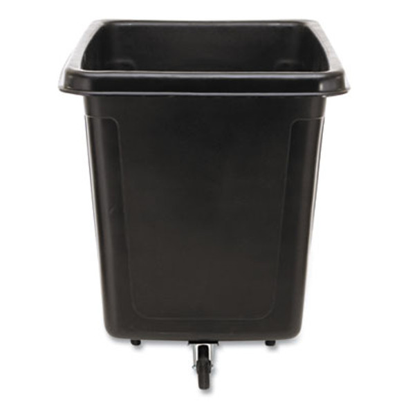 Cube Truck, 12 Cu Ft, 400 Lb Capacity, Medium-Density Polyethylene/Metal Frame, Black