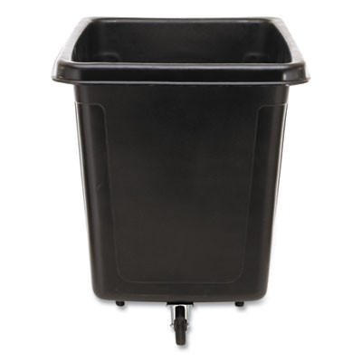 Cube Truck, 12 Cu Ft, 400 Lb Capacity, Medium-Density Polyethylene/Metal Frame, Black