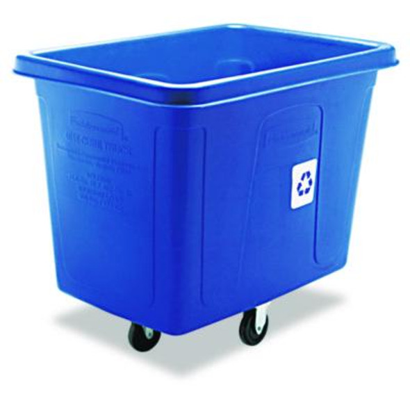Recycling Cube Truck, 120 Gal, 500 Lb Capacity, Polyethylene, Blue