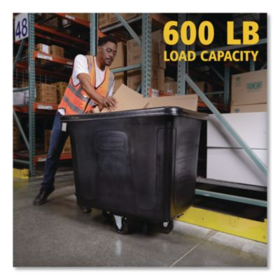 Cube Truck, 149 Gal, 600 Lb Capacity, Plastic, Black