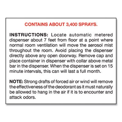 Metered Concentrated Room Deodorant, Mountain Air Scent, 7 Oz Aerosol Spray, 12/Carton