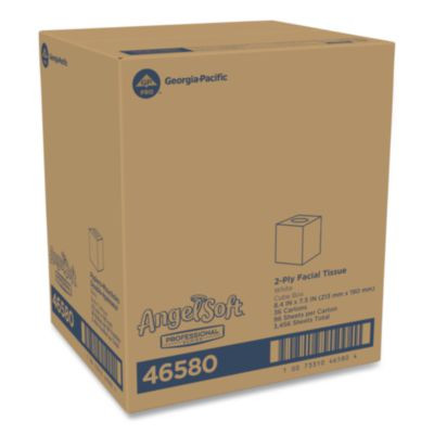 Angel Soft Ps Premium Facial Tissue, Cube Box, 2-Ply, White, 96 Sheets/Box