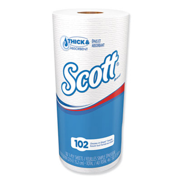 Choose-A-Sheet Mega Kitchen Roll Paper Towels, 1-Ply, 4.8 x 11, White, 102/Roll, 24/Carton