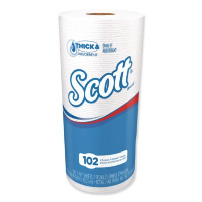 Choose-A-Sheet Kitchen Roll Paper Towels, 1-Ply, 4.8 x 11, White, 102 Sheets/Roll, 24/Carton