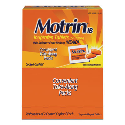 Ibuprofen Tablets, Two-Pack, 50 Packs/Box