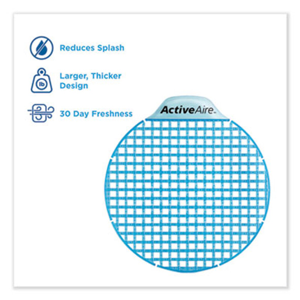 Activeaire Deodorizer Urinal Screen With Side Tab, Coastal Breeze Scent, Blue, 12/Carton