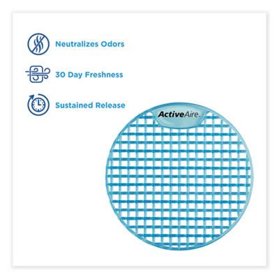 Activeaire Deodorizer Urinal Screen, Coastal Breeze Scent, Blue, 12/Carton