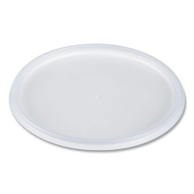 Plastic Lids For Foam Containers, Flat, Vented, Fits 24 Oz To 32 Oz, Translucent, 100/Pack, 5 Packs/Carton