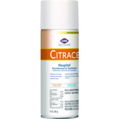 Citrace Hospital Disinfectant And Sanitizer, Citrus Scent, 14 Oz Aerosol Spray, 12/Carton