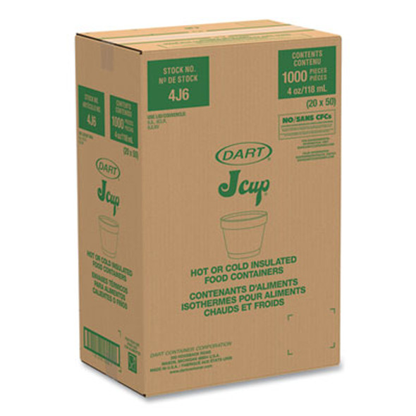 Bowl Containers, 4 Oz, White, Foam, 1,000/Carton