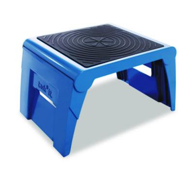 Folding Step Stool, 1-Step, 300 Lb Capacity, 14 x 11.25 x 9.75, Blue