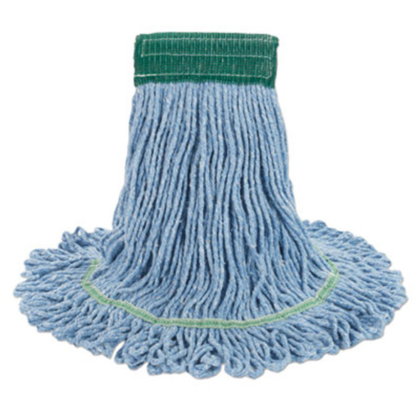 Super Loop Wet Mop Head, Cotton/Synthetic Fiber, 5" Headband, Medium Size, Blue, 12/Carton