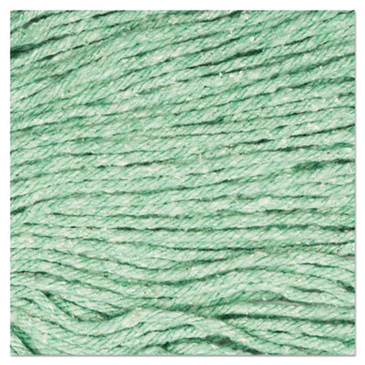 Super Loop Wet Mop Head, Cotton/Synthetic Fiber, 5" Headband, Medium Size, Green, 12/Carton