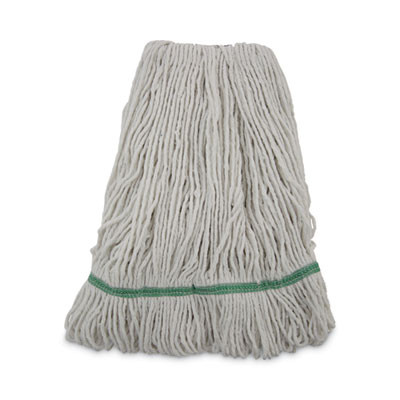 Narrowband Looped-End Mop Head, Premium Standard Head, Cotton/Rayon /Synthetic Fiber, Medium, White