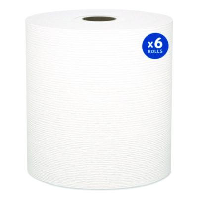 Universal Hard Roll Paper Towels With Premium Absorbency Pockets, 1-Ply, 8" x 600 Ft, 1.75" Core, White, 6 Rolls/Carton