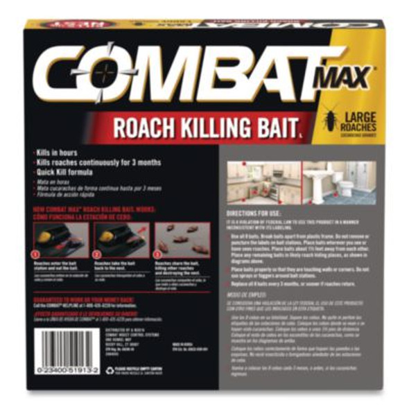 Max Roach Killing Bait, 0.49 Oz Bait, 8/Pack, 12 Packs/Carton