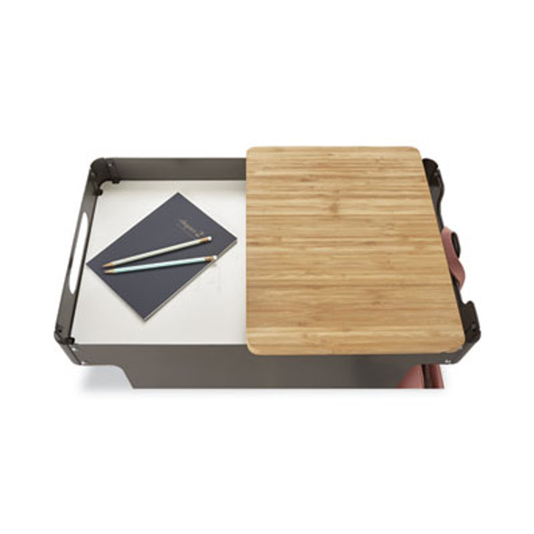 Mini Rolling Storage Cart, Metal, 3 Shelves, 1 Drawer, 200 Lb Capacity, 29.75" x 15.75" x 16.5", White