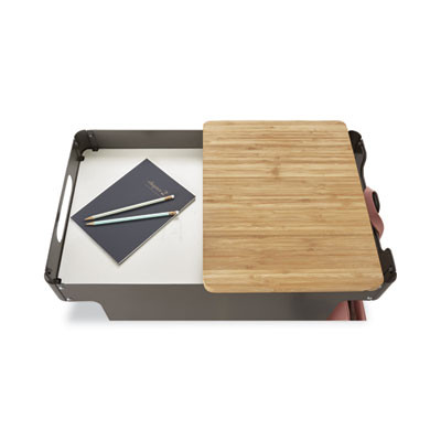 Mini Rolling Storage Cart, Metal, 3 Shelves, 1 Drawer, 200 Lb Capacity, 29.75" x 15.75" x 16.5", White