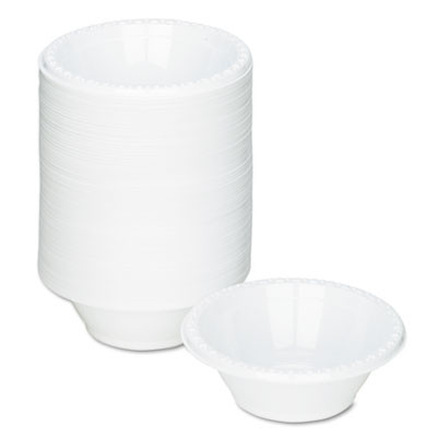 Plastic Dinnerware, Bowl, 5 Oz, White, 125/Pack