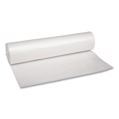 Recycled Low-Density Polyethylene Can Liners, 45 Gal, 1.1 Mil, 40" x 46", Clear, Perforated, 10 Bags/Roll, 10 Rolls/Carton