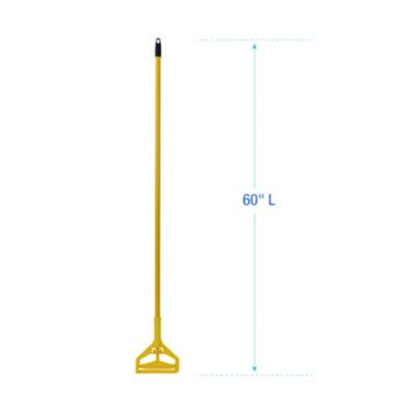 Cotton Cut End Mop Kit, #24 Natural Cotton Head, 60" Yellow Metal/Plastic Handle