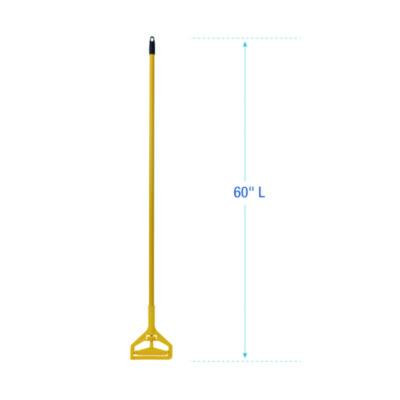 Cotton Cut End Mop Kit, #24 Natural Cotton Head, 60" Yellow Metal/Plastic Handle