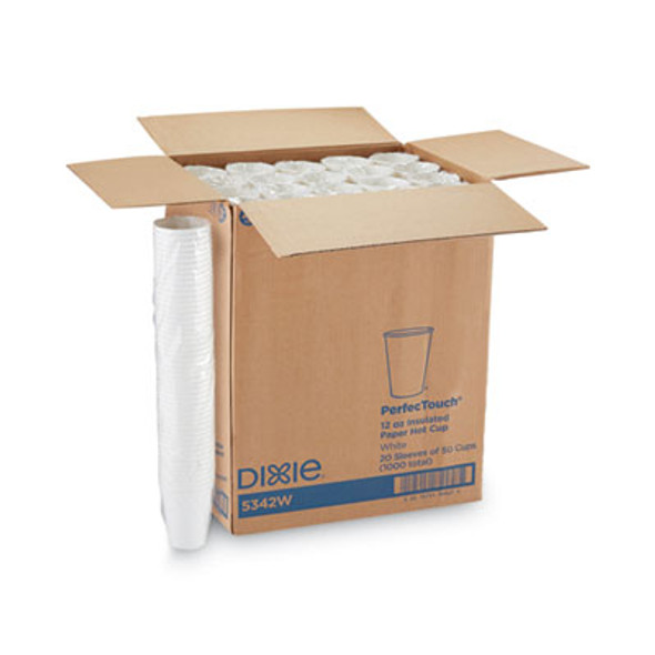 Perfectouch Hot/Cold Cups, 12 Oz, Paper, White, 50/Bag, 20 Bags/Carton
