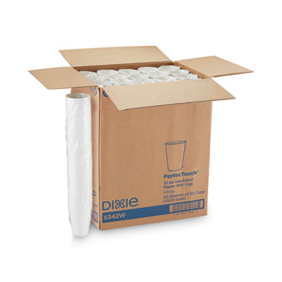 Perfectouch Hot/Cold Cups, 12 Oz, Paper, White, 50/Bag, 20 Bags/Carton
