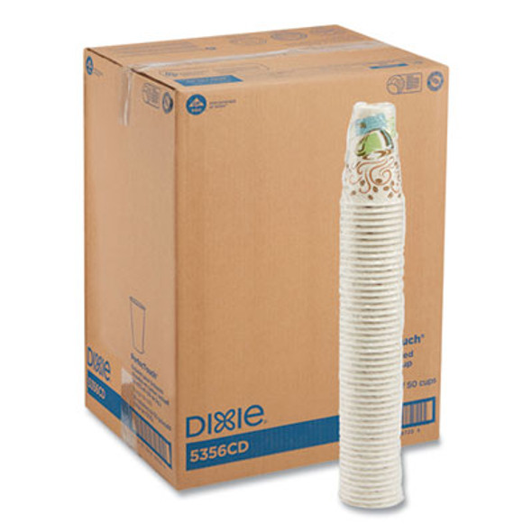 Perfectouch Paper Hot Cups, 16 Oz, Coffee Haze Design, 50/Sleeve, 20 Sleeves/Carton