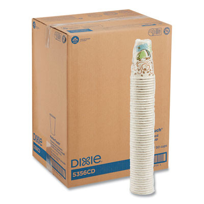 Perfectouch Paper Hot Cups, 16 Oz, Coffee Haze Design, 50/Sleeve, 20 Sleeves/Carton