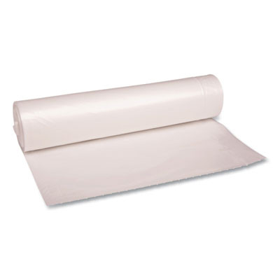 Recycled Low-Density Polyethylene Can Liners, 56 Gal, 1.4 Mil, 43" x 47", Clear, Perforated, 10 Bags/Roll, 10 Rolls/Carton