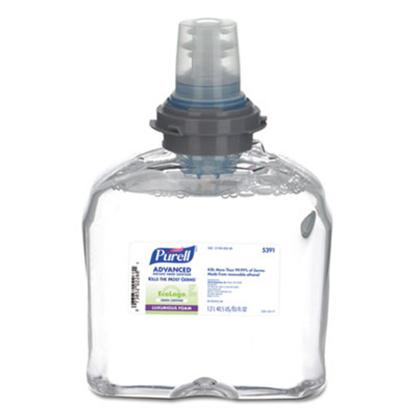 Advanced Hand Sanitizer Green Certified Tfx Refill, Foam, 1,200 Ml, Fragrance-Free, 2/Carton