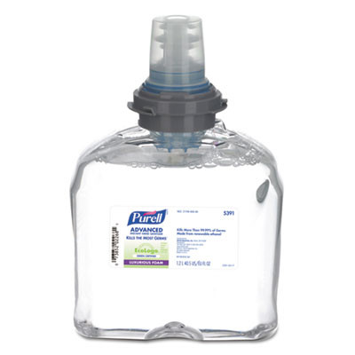 Advanced Hand Sanitizer Green Certified Tfx Refill, Foam, 1,200 Ml, Fragrance-Free, 2/Carton