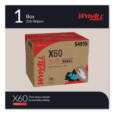 General Clean X60 Cloths, 12.5 x 16.8, White, 236/Carton