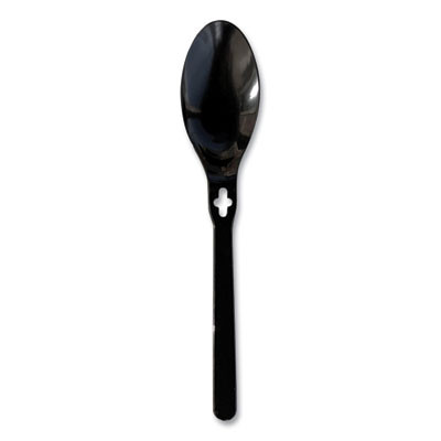 Spoon Wego Polystyrene, Spoon, Plastic, Black, 1,000/Carton