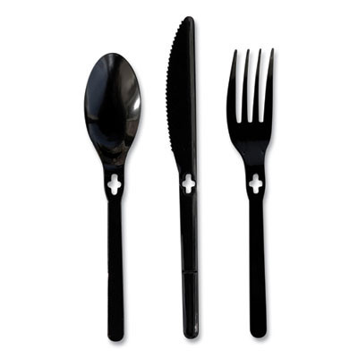 Spoon Wego Polystyrene, Spoon, Plastic, Black, 1,000/Carton