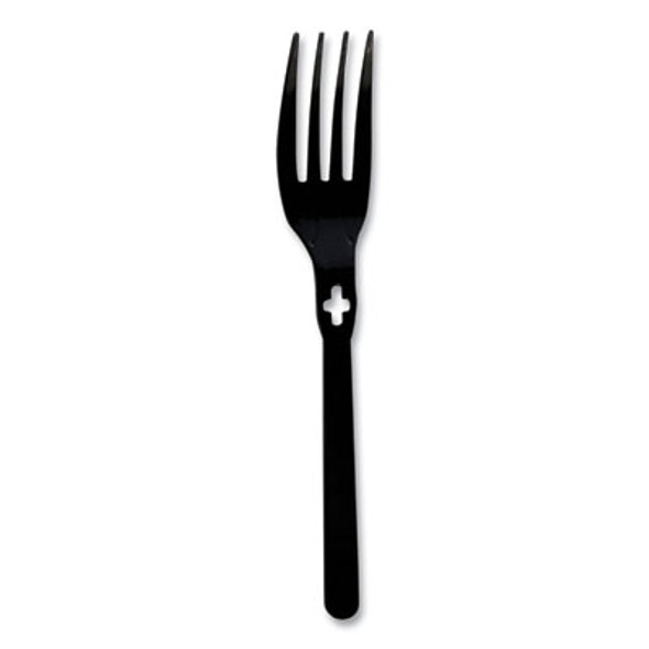 Fork Wego Polystyrene, Fork, Plastic, Black, 1,000/Carton