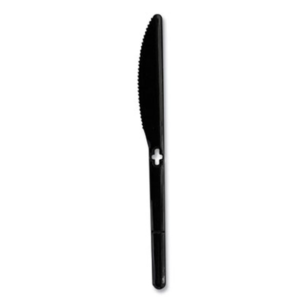 Knife Wego Polystyrene Utensils, Knife, Plastic, Black, 1,000/Carton