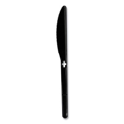 Knife Wego Polystyrene Utensils, Knife, Plastic, Black, 1,000/Carton