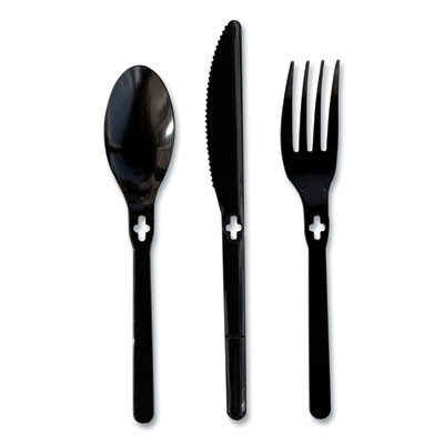 Knife Wego Polystyrene Utensils, Knife, Plastic, Black, 1,000/Carton